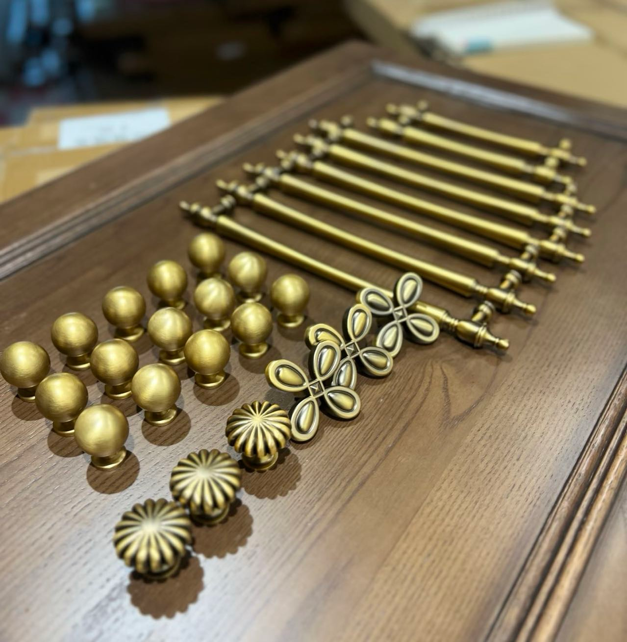 2. Antique brass hardware fittings