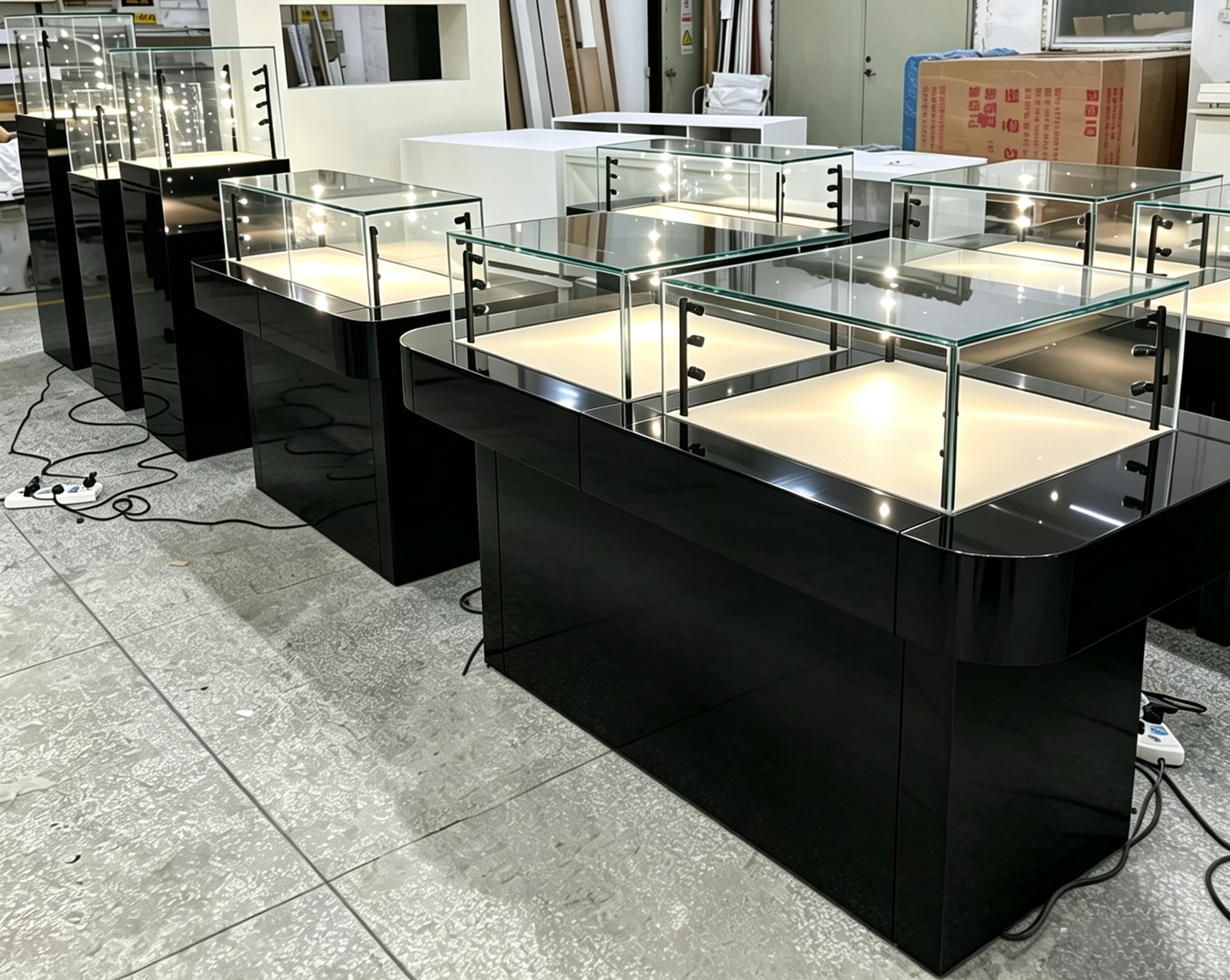 2. Matte coffee / black / purple piano lacquer (high cabinet back panel, island side panel)